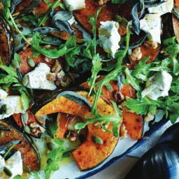 Caramelised pumpkin, rocket and goat’s cheese salad recipe