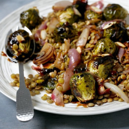 Caramelized Brussels Sprouts and Lentil Salad