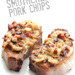 Caramelized Onion & Bacon Smothered Pork Chops