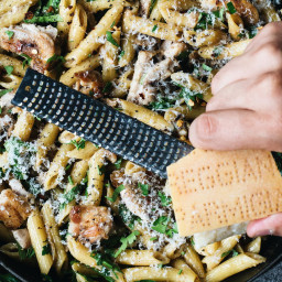 Caramelized Onion, Mushroom and Chicken Penne