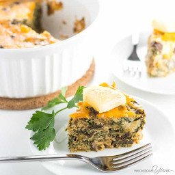 Caramelized Onion, Mushroom and Kale Quiche Without Crust