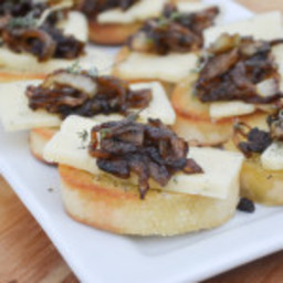 Caramelized Onions with Dill Havarati Cheese Crustinis