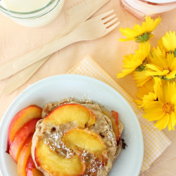 Caramelized Peach and Oat Pancakes