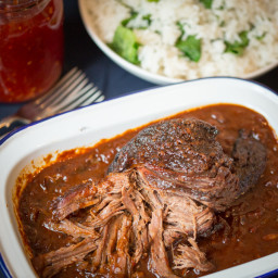 Caramelized Pulled Beef Brisket in a Rich Spicy Sauce