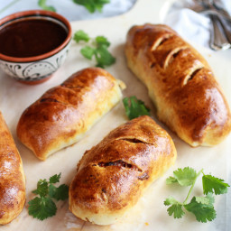 Caramelized Onion + BBQ Chicken and Gouda Cheese Strombolis