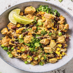 Caribbean Chicken Rice Bowl with Sweetcorn and Black Beans