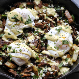Carnitas Hash with Green Chile Hollandaise
