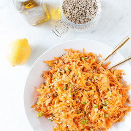 Carrot and Sunflower Seed Salad with Lemon Honey Dressing