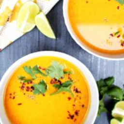 Carrot and Sweet Potato Soup with Coconut Milk