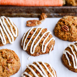 Carrot Cake Cookies with Cream Cheese Glaze (GF + Refined SF)