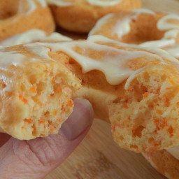 Carrot cake donuts with cream cheese icing