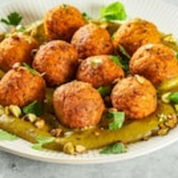 Carrot Fritters With Pistachio Sauce