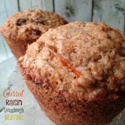 Carrot Raisin Sourdough Muffins
