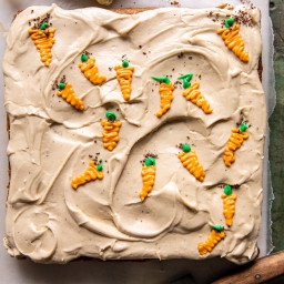 Carrot Sheet Cake with Brown Butter Cream Cheese Frosting.