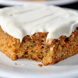 Carrot Sheet Cake with Whipped Cream Cheese Frosting