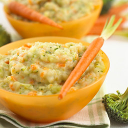 Carrots, Broccoli and Cheese Purée