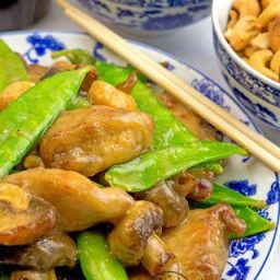 Cashew Chicken With Snow Peas And Mushrooms
