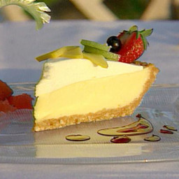 Cashew Crusted Key Lime Pie with a Whipped Cream Fruit Coulis