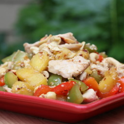 Cashew Chicken with Bell Peppers and Pineapple