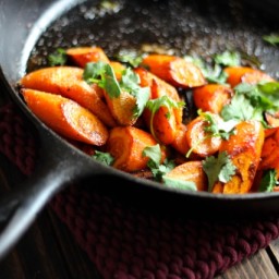 Cast Iron Carrots with Curry and Cilantro