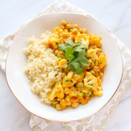 Cauliflower & Chickpea Coconut Curry with Couscous