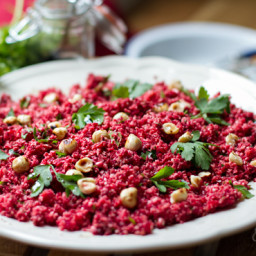 Cauliflower and Beetroot Paleo 'Couscous' Salad with Toasted Hazelnuts