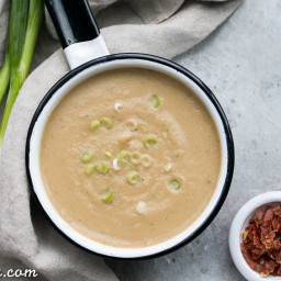 Cauliflower Leek Soup (Paleo, Whole30 + Vegan Option)