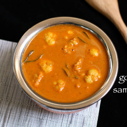 cauliflower sambar recipe | gobi sambar recipe