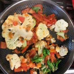 Cauliflower Steaks with Tomatoes and Capers