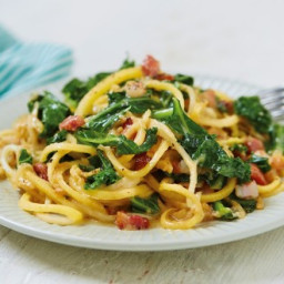 Celeriac Spaghetti + Kale Carbonara