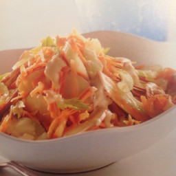 Celery, carrot and apple salad with tahini