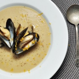 Celery Root, Celery Seed, and Mussel Bisque