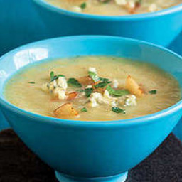 Celery Soup with Apples and Blue Cheese