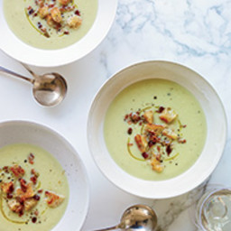 Celery Soup with Bacon Croutons