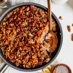 Chai Spice Baked Oatmeal with Pecan Crumble