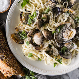 Champagne and Cream Clams with Linguini  / The Modern Proper