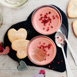 Champagne and raspberry possets