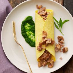 Chanterelle Omelets with Fines Herbes Sauce Recipe