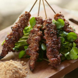 Char Grilled Hmong Black Pig Skewers with Sesame Salt: Thit Lon Nuong Muoi 