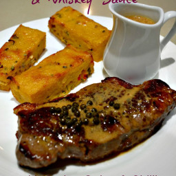 Char-Grilled Sirloin Steak with Pink Peppercorn and Whisky Sauce