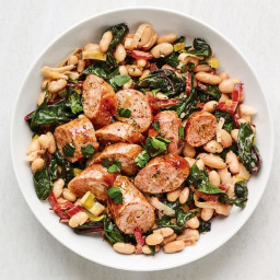 Chard and Beans with Chicken Sausage