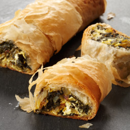 Chard-and-Goat-Cheese Strudel with Indian Flavors