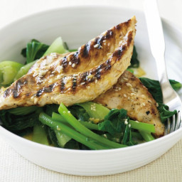 Chargrilled citrus chicken with sesame and asian greens