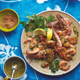 Chargrilled Citrus-Salted Prawns with Hot Pepper Sauce