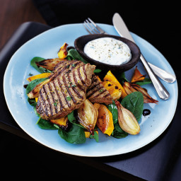 Chargrilled steak with roasted squash