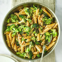 Charred broccoli, lemon & walnut pasta