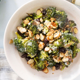 Charred Broccoli with Almonds and Cherries