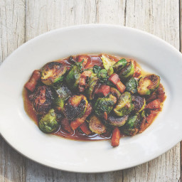 Charred Brussels Sprouts with Bacon and Dates