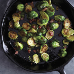 Charred Brussels Sprouts with Pancetta and Fig Glaze