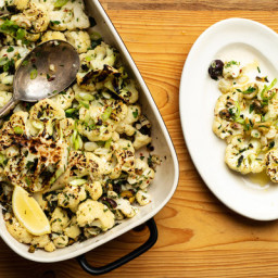 Charred Cauliflower With Anchovies, Capers and Olives